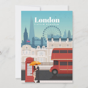 Convites Arte de Viagem Viagem para Londres Inglaterra