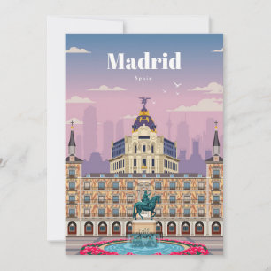 Convites Arte de Viagem Viagem para Madrid Espanha