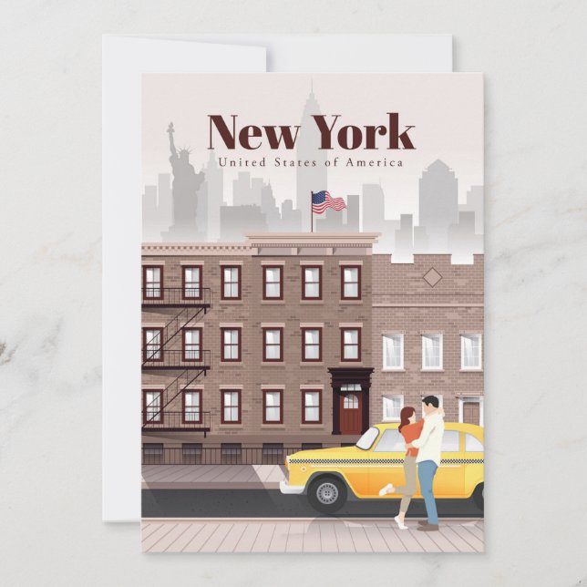 Convites Arte de Viagem Viagem para Nova York (Frente)