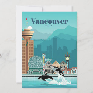 Convites Arte de Viagem Viagem para Vancouver
