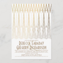 Arte Deco Casamento Geométrico Branco e Dourado El