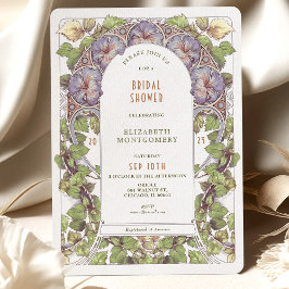 Convites Arte Deco Casamento Lavanda Petúnia Art Nouveau