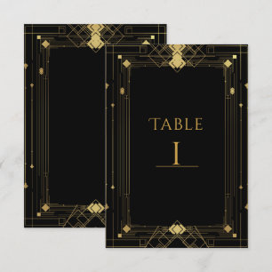 Convites Arte Deco Dourada e Preta Gatsby Anos 20 Elegante