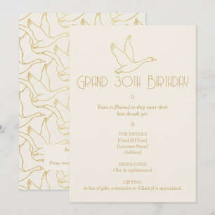 Convites Arte Deco em Fio de Ouro   30º Aniversário do Gans