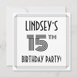 Convites Arte Deco Inspirou Festa de aniversário de 15, Nom