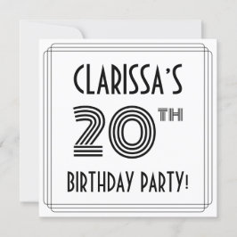 Convites Arte Deco Inspirou Festa de aniversário de 20, Nom