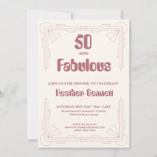 Convites Arte Deco Moderno 50 e Fabuloso Aniversário