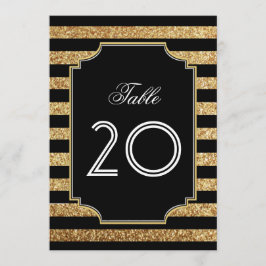Convites Arte Deco Números de Mesa Brilho Dourado Anos 1920