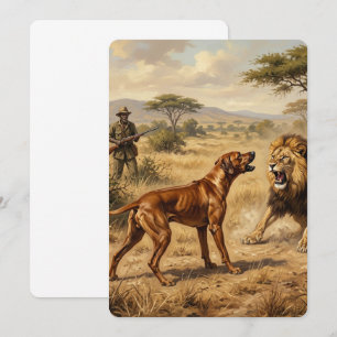 Convites Arte do Cão Leão Rhodesian Ridgeback