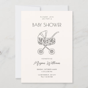 Convites Arte do carrinho de bebê