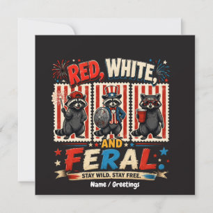 Convites Arte do Partido do Guaxinim Patriótico Vermelho Br