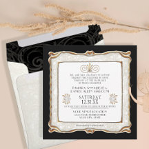 Arte Elegante Deco Dourado Nouveau Gatsby Casament
