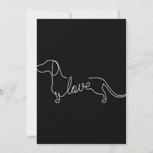 Convites Arte Esboço de Amor pelo Dachshund Chiweenie Wiene