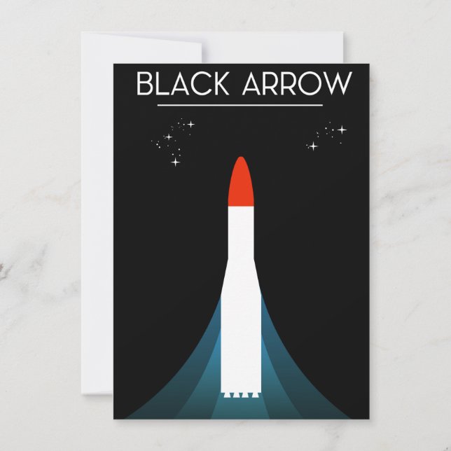 Convites Arte Espacial do Foguete Black Arrow Britânico (Verso)