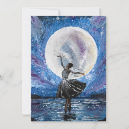 Convites Arte feita à mão - dançando com a lua 