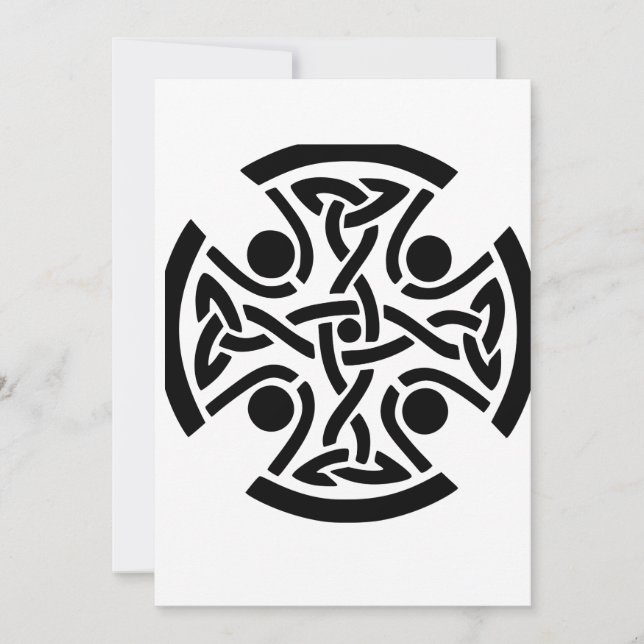 Convites Arte Fina da Antiga Cruz Celta com Entrelaçado (Frente)