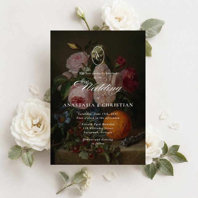 Convites Arte fina vida floral ainda casamento  (Criador carregado)