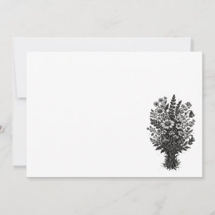 Convites Arte floral botânica linoleogravura de flores silv