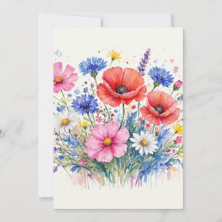 Convites Arte Floral de Buquê de Prado de Flores Silvestres