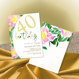 Convites Arte Floral de Verão Artística em Aquarela