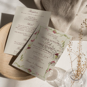 Convites Arte Floral Retro Nouveau Casamento Tudo Em Um