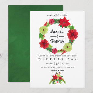 Convites Arte Folclórica Aquarela Floral Natal Casamento