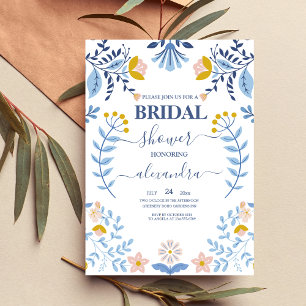 Convites Arte foliar colorida Floral Bridal