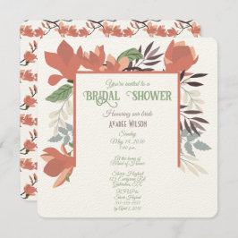 Convites Arte Foliar Verde e Roxo do Salmão Escuro