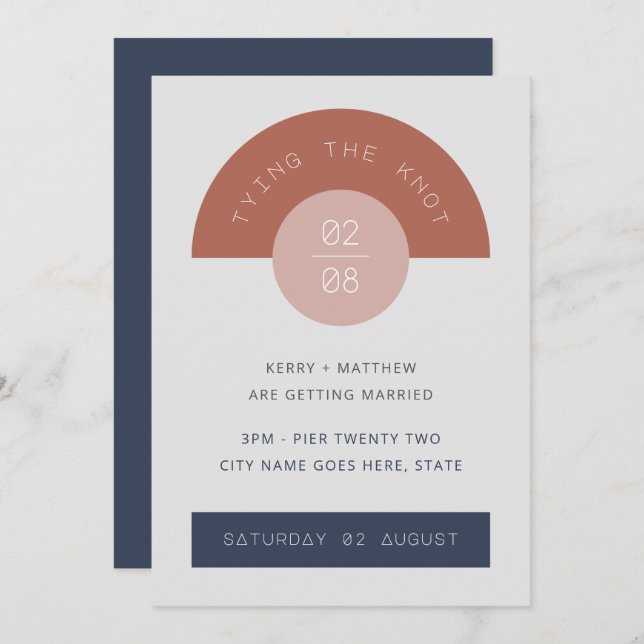 Convites Arte Geométrica Moderna de Meados do Século Retro  (Frente/Verso)