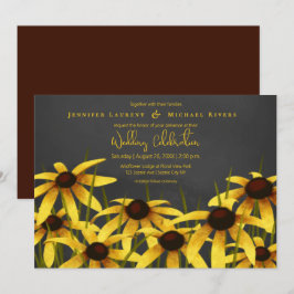 Convites Arte giz Black Eyed Susans para o casamento da rel