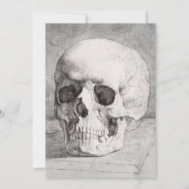 Convites Arte Gráfica de Caveira: Design de Tinta Minimalis