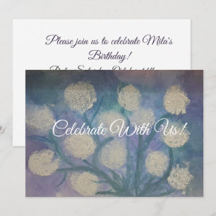 Convites Arte Infantil Floral Dandelions Feliz Aniversário