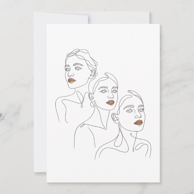 Convites Arte Linear Trio Feminino (Frente)