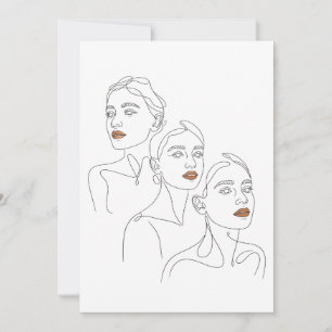 Convites Arte Linear Trio Feminino