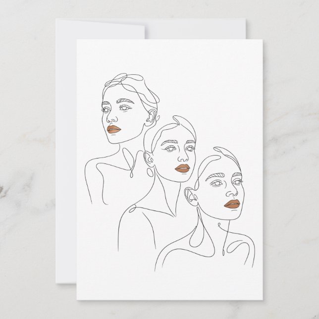 Convites Arte Linear Trio Feminino (Frente)