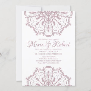 Convites Arte Mandala Boêmio Rosa Casamento Boho