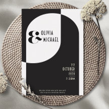 Arte Moderna Deco Casamento Preto Branco