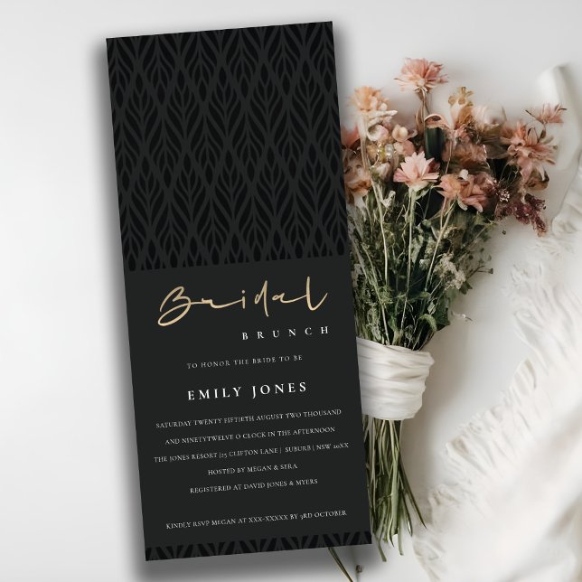 Convites Arte Moderna Elegante Deco Black Dourado Bridal Br (Criador carregado)