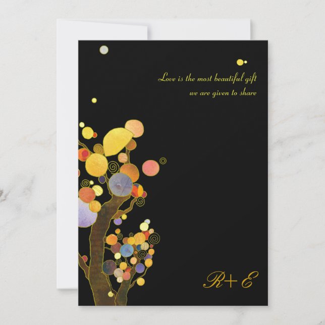 Convites Arte Nouveau Árvores Casamento (Frente)