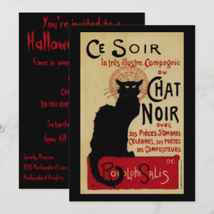 Convites Arte Nova Antiga, Gato Preto Ce Soir Chat Noir