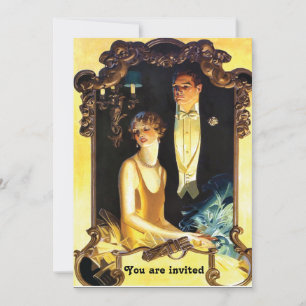 Convites Arte Nova Personalizado Formal dos Anos 1920