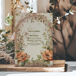 Convites Arte Novo de Casamento de Outono por Mucha