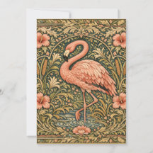 arte novo desenho de flamingo rosa vintage
