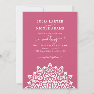 Convites Arte Novo Floral Arábico Arco Mandala Casamento