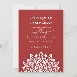 Convites Arte Novo Floral Arco Mandala Casamento Árabe