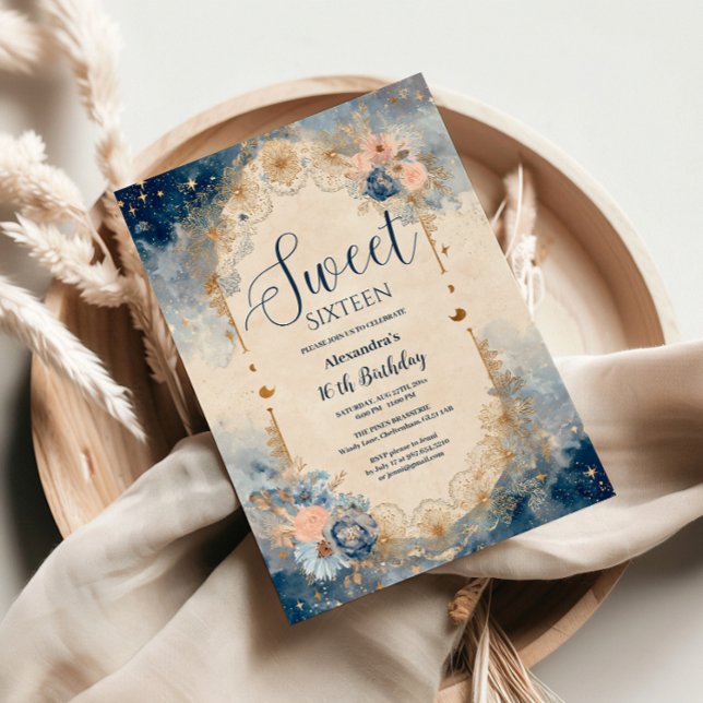 Convites Arte Novo Floral Celestial Doce Dezesseis (Criador carregado)