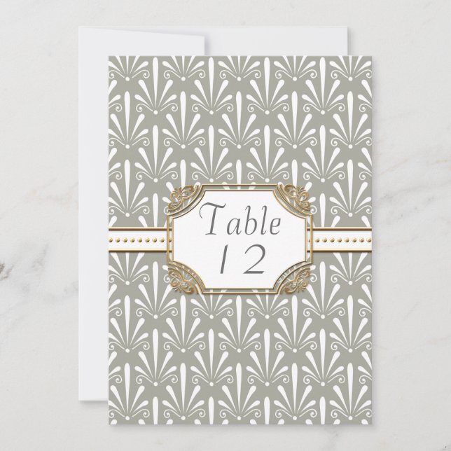 Convites Arte Número da Mesa Deco Nouveau Moderno Padrão de (Frente)
