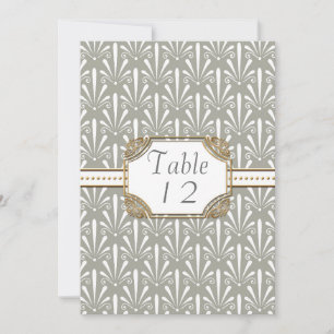 Convites Arte Número da Mesa Deco Nouveau Moderno Padrão de