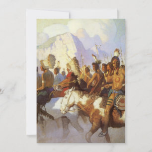 Convites Arte Ocidental Vintage, Indian War Party por NC Wy