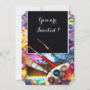 CONVITES ARTE PALETA DE COR DO ARTISTA MOSTRA EXPOSIÇÃO DA 